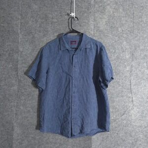 UNTUCKIT Linen Shirt Mens XL Button Up Slim Fit Short Sleeve Wrinkle Resistant